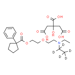 ChemSpider 2D Image | 2-(2-{Ethyl[(~2~H_5_)ethyl]amino}ethoxy)ethyl 1-phenylcyclopentanecarboxylate 2-hydroxy-1,2,3-propanetricarboxylate (1:1) | C26H34D5NO10