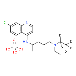 ChemSpider 2D Image | N~4~-(7-Chloro-4-quinolinyl)-N~1~-ethyl-N~1~-(~2~H_5_)ethyl-1,4-pentanediamine phosphate (1:1) | C18H24D5ClN3O4P