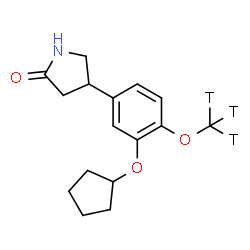 ChemSpider 2D Image | 4-{3-(Cyclopentyloxy)-4-[(~3~H_3_)methyloxy]phenyl}-2-pyrrolidinone | C16H18T3NO3