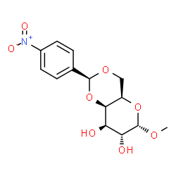 ChemSpider 2D Image | Methyl 4,6-O-(4-nitrobenzylidene)-alpha-D-galactopyranoside | C14H17NO8