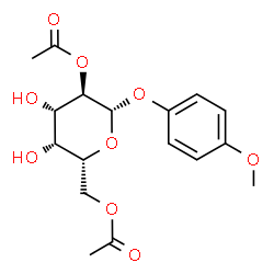 ChemSpider 2D Image | 4-Methoxyphenyl 2,6-di-O-acetyl-beta-D-galactopyranoside | C17H22O9