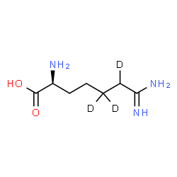 ChemSpider 2D Image | (2S)-2,7-Diamino-7-imino(5,5,6-~2~H_3_)heptanoic acid | C7H12D3N3O2