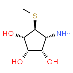 ChemSpider 2D Image | (1S,2S,3S,4R,5S)-4-Amino-5-(methylsulfanyl)-1,2,3-cyclopentanetriol | C6H13NO3S