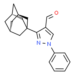 ChemSpider 2D Image | 3-[(3s,5s,7s)-Adamantan-1-yl]-1-phenyl-1H-pyrazole-4-carbaldehyde | C20H22N2O