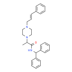 ChemSpider 2D Image | N-(Diphenylmethyl)-2-{4-[(2E)-3-phenyl-2-propen-1-yl]-1-piperazinyl}propanamide | C29H33N3O