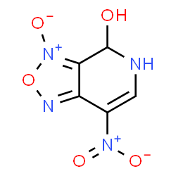 ChemSpider 2D Image | 7-Nitro-4,5-dihydro[1,2,5]oxadiazolo[3,4-c]pyridin-4-ol 3-oxide | C5H4N4O5