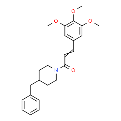 ChemSpider 2D Image | 1-(4-Benzyl-1-piperidinyl)-3-(3,4,5-trimethoxyphenyl)-2-propen-1-one | C24H29NO4