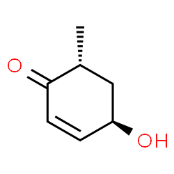 ChemSpider 2D Image | (4R,6R)-4-Hydroxy-6-methyl-2-cyclohexen-1-one | C7H10O2