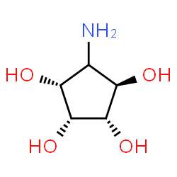 ChemSpider 2D Image | (1R,2R,3S,4R)-5-Amino-1,2,3,4-cyclopentanetetrol | C5H11NO4