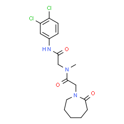 ChemSpider 2D Image | N-(3,4-Dichlorophenyl)-N~2~-methyl-N~2~-[(2-oxo-1-azepanyl)acetyl]glycinamide | C17H21Cl2N3O3