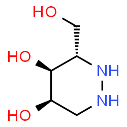 ChemSpider 2D Image | (3S,4S,5R)-3-(Hydroxymethyl)hexahydro-4,5-pyridazinediol | C5H12N2O3