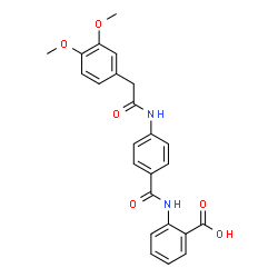ChemSpider 2D Image | 2-[(4-{[(3,4-Dimethoxyphenyl)acetyl]amino}benzoyl)amino]benzoic acid | C24H22N2O6