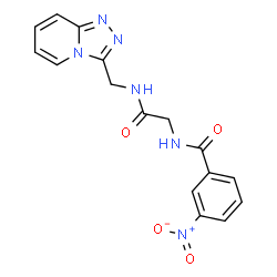 ChemSpider 2D Image | 3-Nitro-N-{2-oxo-2-[([1,2,4]triazolo[4,3-a]pyridin-3-ylmethyl)amino]ethyl}benzamide | C16H14N6O4