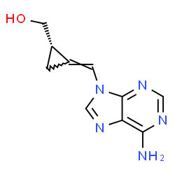 ChemSpider 2D Image | {(1S,2E)-2-[(6-Amino-9H-purin-9-yl)methylene]cyclopropyl}methanol | C10H11N5O