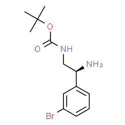 ChemSpider 2D Image | 2-Methyl-2-propanyl [(2S)-2-amino-2-(3-bromophenyl)ethyl]carbamate | C13H19BrN2O2