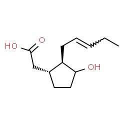ChemSpider 2D Image | {(1R,2R)-3-Hydroxy-2-[(2E)-2-penten-1-yl]cyclopentyl}acetic acid | C12H20O3