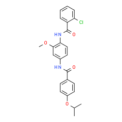 ChemSpider 2D Image | 2-Chloro-N-{4-[(4-isopropoxybenzoyl)amino]-2-methoxyphenyl}benzamide | C24H23ClN2O4