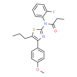 ChemSpider 2D Image | N-(2-Fluorophenyl)-N-[4-(4-methoxyphenyl)-5-propyl-1,3-thiazol-2-yl]propanamide | C22H23FN2O2S