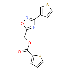 ChemSpider 2D Image | [3-(3-Thienyl)-1,2,4-oxadiazol-5-yl]methyl 2-thiophenecarboxylate | C12H8N2O3S2