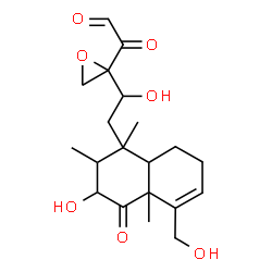 ChemSpider 2D Image | (2-{1-Hydroxy-2-[3-hydroxy-5-(hydroxymethyl)-1,2,4a-trimethyl-4-oxo-1,2,3,4,4a,7,8,8a-octahydro-1-naphthalenyl]ethyl}-2-oxiranyl)(oxo)acetaldehyde | C20H28O7