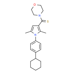 ChemSpider 2D Image | [1-(4-Cyclohexylphenyl)-2,5-dimethyl-1H-pyrrol-3-yl](4-morpholinyl)methanethione | C23H30N2OS