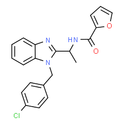 ChemSpider 2D Image | N-{1-[1-(4-Chlorobenzyl)-1H-benzimidazol-2-yl]ethyl}-2-furamide | C21H18ClN3O2