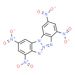 ChemSpider 2D Image | 2,4,8,10-Tetranitrobenzotriazolo[1,2-a]benzotriazol-6-ium-5-ide | C12H4N8O8
