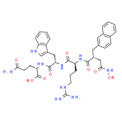 ChemSpider 2D Image | N~2~-[(2R)-4-(Hydroxyamino)-2-(2-naphthylmethyl)-4-oxobutanoyl]-L-arginyl-L-tryptophyl-L-glutamine | C37H45N9O8