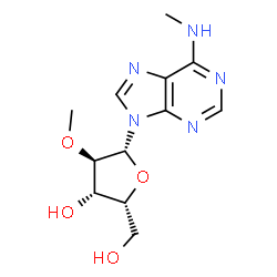 ChemSpider 2D Image | N-Methyl-9-(2-O-methyl-beta-D-xylofuranosyl)-9H-purin-6-amine | C12H17N5O4