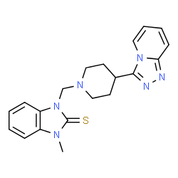 ChemSpider 2D Image | 1-Methyl-3-{[4-([1,2,4]triazolo[4,3-a]pyridin-3-yl)-1-piperidinyl]methyl}-1,3-dihydro-2H-benzimidazole-2-thione | C20H22N6S