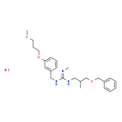 ChemSpider 2D Image | 1-[3-(Benzyloxy)-2-methylpropyl]-3-[3-(3-methoxypropoxy)benzyl]-2-methylguanidine hydroiodide (1:1) | C24H36IN3O3