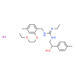ChemSpider 2D Image | 1-[2-(2-Ethoxyethoxy)-4-methylbenzyl]-2-ethyl-3-[2-hydroxy-2-(4-methylphenyl)ethyl]guanidine hydroiodide (1:1) | C24H36IN3O3