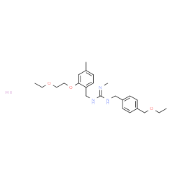 ChemSpider 2D Image | 1-[2-(2-Ethoxyethoxy)-4-methylbenzyl]-3-[4-(ethoxymethyl)benzyl]-2-methylguanidine hydroiodide (1:1) | C24H36IN3O3