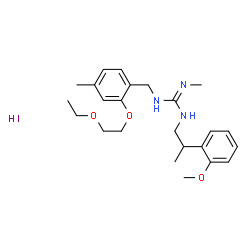 ChemSpider 2D Image | 1-[2-(2-Ethoxyethoxy)-4-methylbenzyl]-3-[2-(2-methoxyphenyl)propyl]-2-methylguanidine hydroiodide (1:1) | C24H36IN3O3