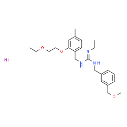 ChemSpider 2D Image | 1-[2-(2-Ethoxyethoxy)-4-methylbenzyl]-2-ethyl-3-[3-(methoxymethyl)benzyl]guanidine hydroiodide (1:1) | C24H36IN3O3
