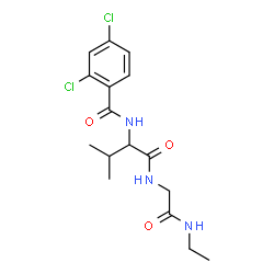 ChemSpider 2D Image | N-(2,4-Dichlorobenzoyl)valyl-N-ethylglycinamide | C16H21Cl2N3O3