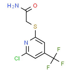 ChemSpider 2D Image | 2-{[6-Chloro-4-(trifluoromethyl)-2-pyridinyl]sulfanyl}acetamide | C8H6ClF3N2OS