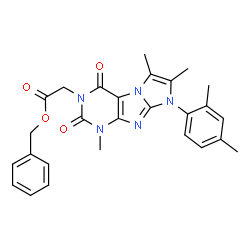 ChemSpider 2D Image | Benzyl [8-(2,4-dimethylphenyl)-1,6,7-trimethyl-2,4-dioxo-1,2,4,8-tetrahydro-3H-imidazo[2,1-f]purin-3-yl]acetate | C27H27N5O4