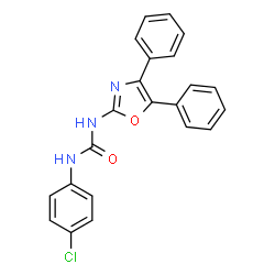 ChemSpider 2D Image | 1-(4-Chlorophenyl)-3-(4,5-diphenyl-1,3-oxazol-2-yl)urea | C22H16ClN3O2