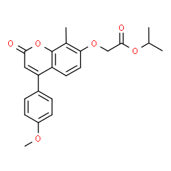 ChemSpider 2D Image | Isopropyl {[4-(4-methoxyphenyl)-8-methyl-2-oxo-2H-chromen-7-yl]oxy}acetate | C22H22O6