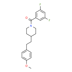 ChemSpider 2D Image | (3,5-Difluorophenyl){4-[2-(4-methoxyphenyl)ethyl]-1-piperidinyl}methanone | C21H23F2NO2