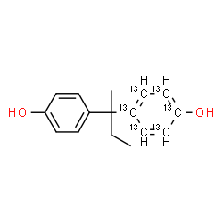 ChemSpider 2D Image | 4-[2-(4-Hydroxyphenyl)-2-butanyl](~13~C_6_)phenol | C1013C6H18O2
