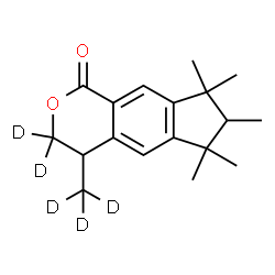 ChemSpider 2D Image | 6,6,7,8,8-Pentamethyl-4-(~2~H_3_)methyl(3,3-~2~H_2_)-4,6,7,8-tetrahydrocyclopenta[g]isochromen-1(3H)-one | C18H19D5O2