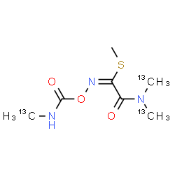 ChemSpider 2D Image | Methyl (1E)-2-{bis[(~13~C)methyl]amino}-N-{[(~13~C)methylcarbamoyl]oxy}-2-oxoethanimidothioate | C413C3H13N3O3S