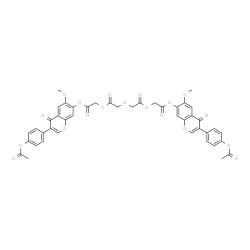 ChemSpider 2D Image | 2-{[3-(4-Acetoxyphenyl)-6-methoxy-4-oxo-4H-chromen-7-yl]oxy}-2-oxoethyl [2-(2-{[3-(4-acetoxyphenyl)-6-methoxy-4-oxo-4H-chromen-7-yl]oxy}-2-oxoethoxy)-2-oxoethoxy]acetate | C44H34O19