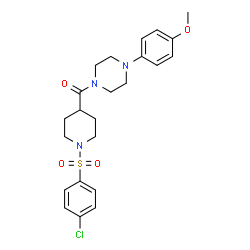 ChemSpider 2D Image | {1-[(4-Chlorophenyl)sulfonyl]-4-piperidinyl}[4-(4-methoxyphenyl)-1-piperazinyl]methanone | C23H28ClN3O4S