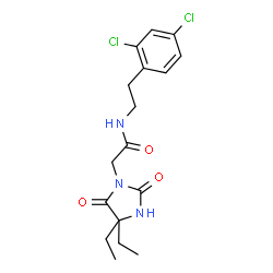 ChemSpider 2D Image | N-[2-(2,4-Dichlorophenyl)ethyl]-2-(4,4-diethyl-2,5-dioxo-1-imidazolidinyl)acetamide | C17H21Cl2N3O3