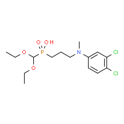 ChemSpider 2D Image | {3-[(3,4-Dichlorophenyl)(methyl)amino]propyl}(diethoxymethyl)phosphinic acid | C15H24Cl2NO4P