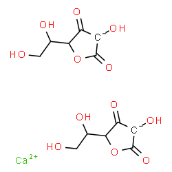 ChemSpider 2D Image | Calcium bis[5-(1,2-dihydroxyethyl)-3-hydroxy-2,4-dioxotetrahydrofuran-3-ide] | C12H14CaO12