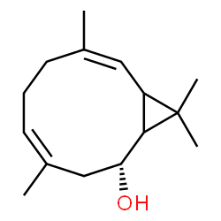 ChemSpider 2D Image | (2R,4Z,8Z)-4,8,11,11-Tetramethylbicyclo[8.1.0]undeca-4,8-dien-2-ol | C15H24O